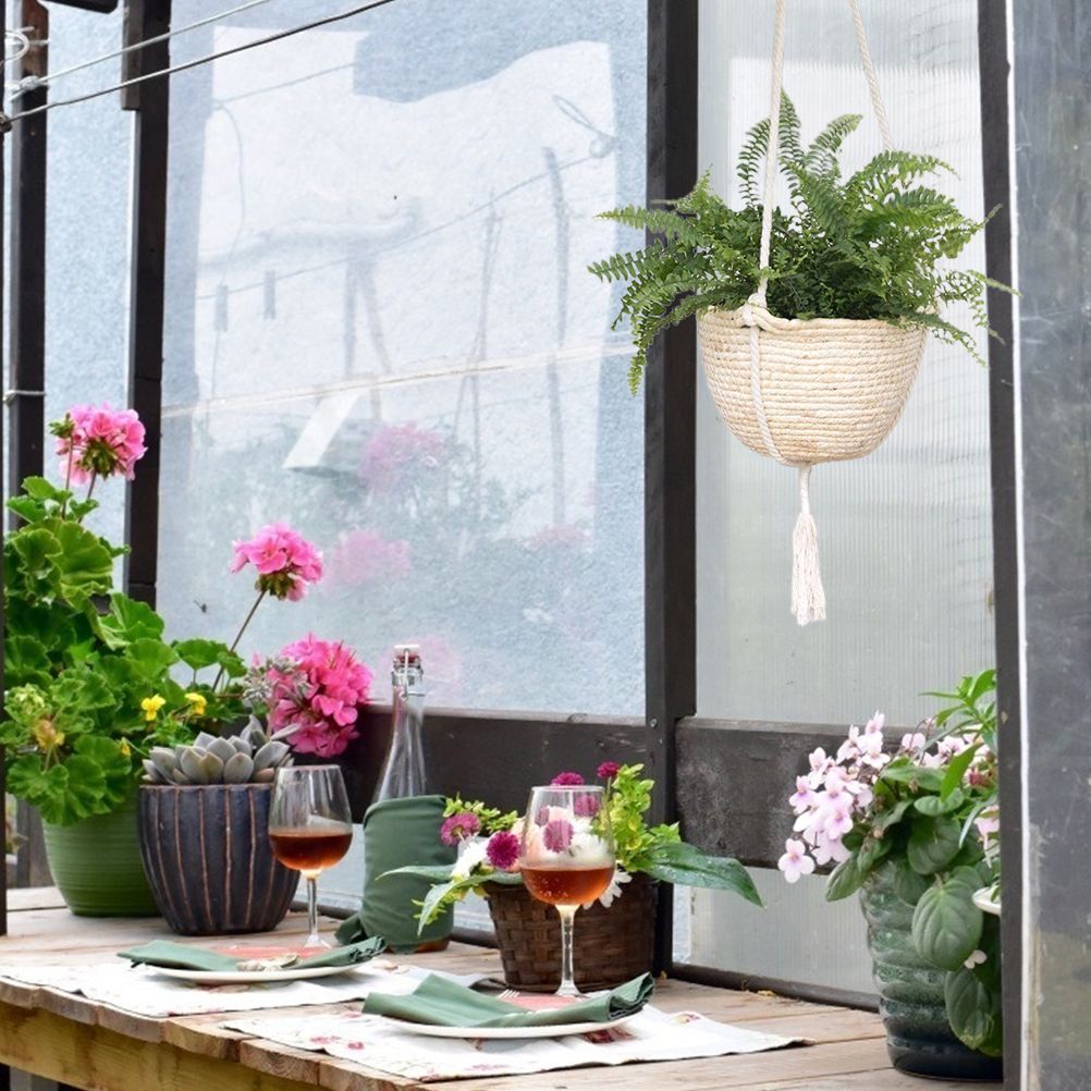 Natural Hanging Seagrass Plant Baskets Dural Layer Flower Planting Basket view 9