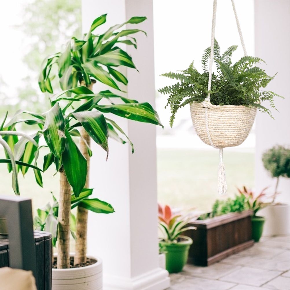 Natural Hanging Seagrass Plant Baskets Dural Layer Flower Planting Basket view 10