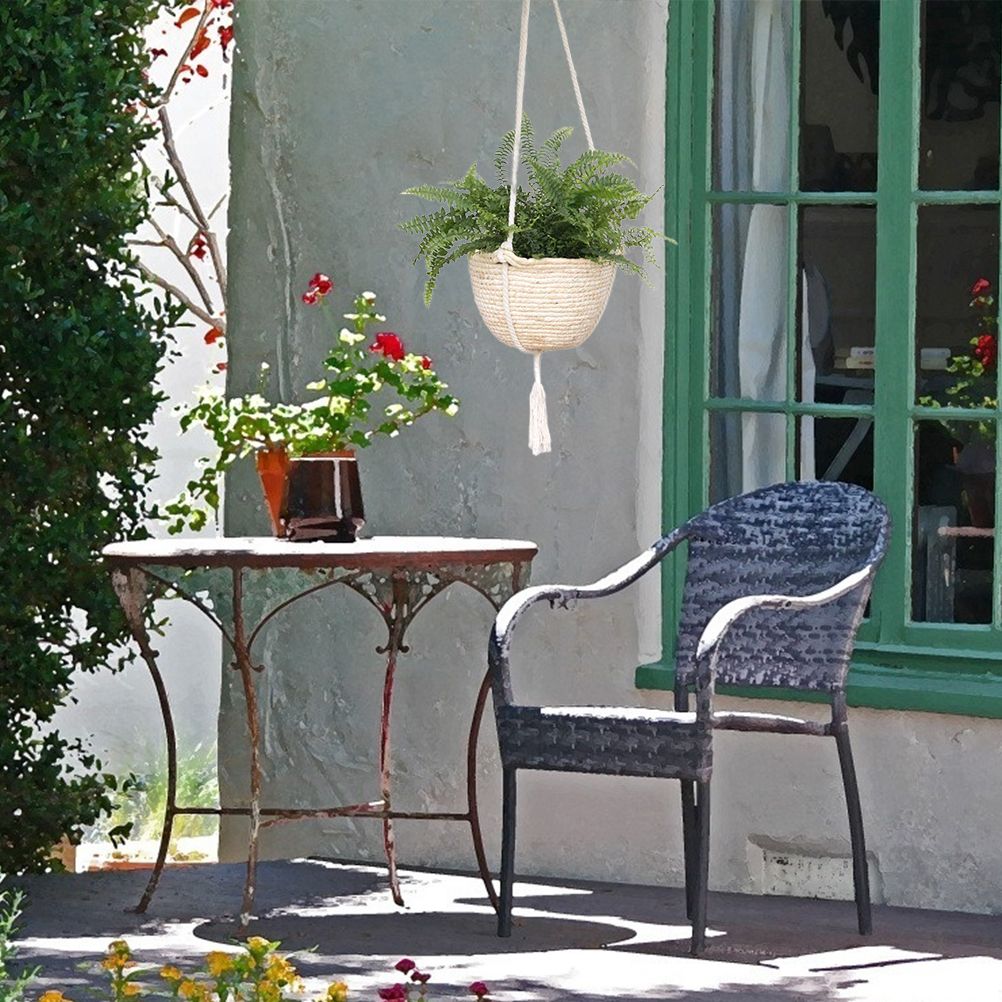 Natural Hanging Seagrass Plant Baskets Dural Layer Flower Planting Basket view 11