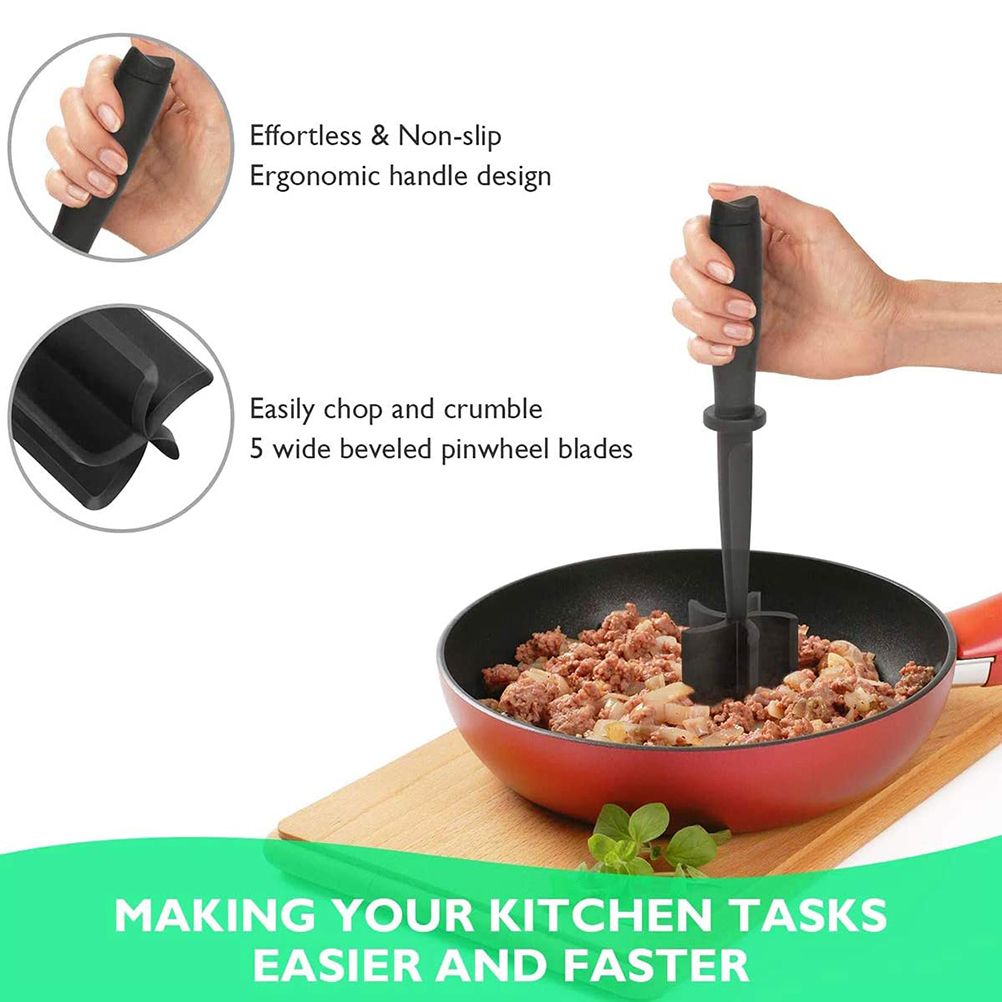 Meat Chopper Multifunctional Ground Beef Masher Ground Beef Turkey Nylon view 3