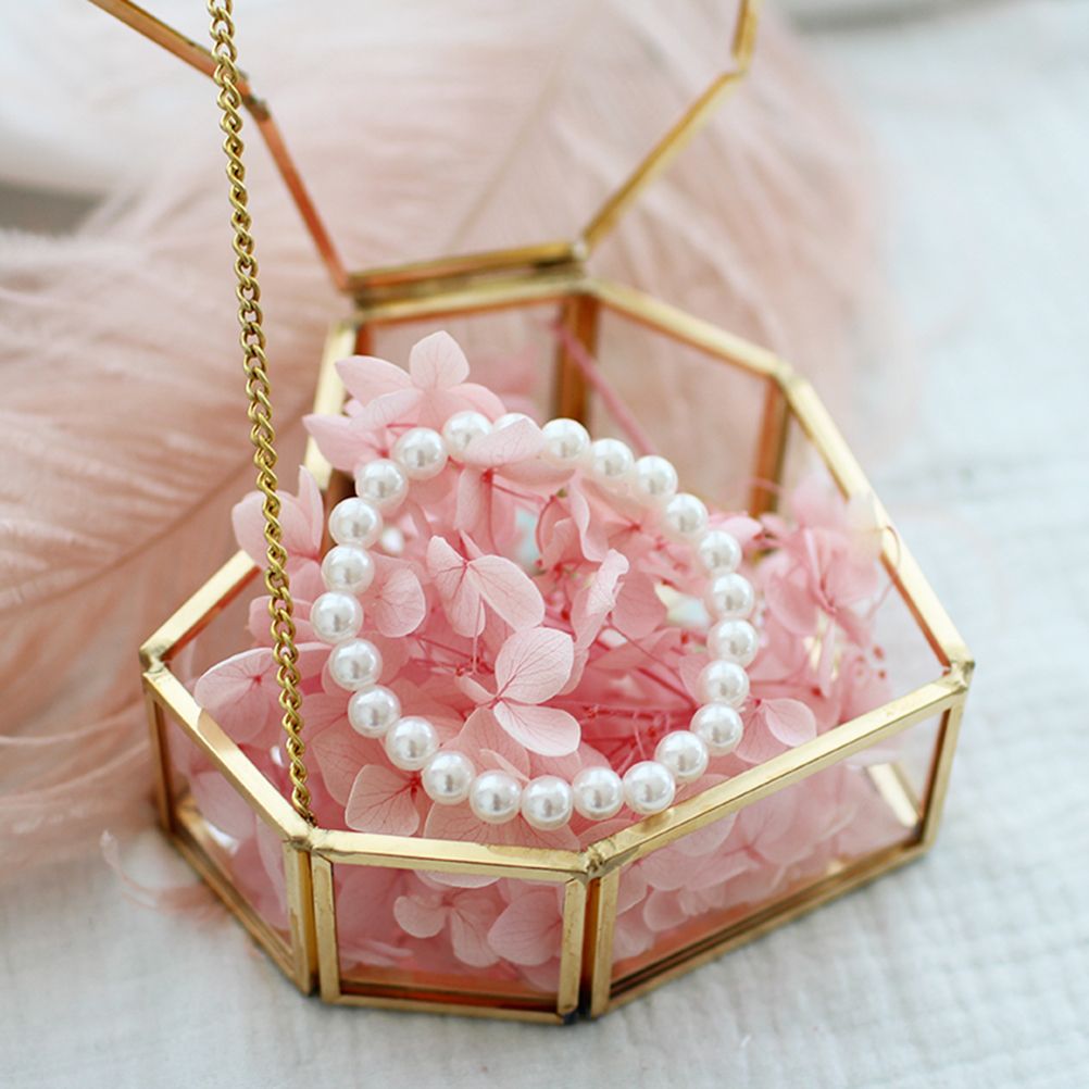 Flip Love Heart Shaped Geometric Glass Jewelry Box Glass Ring Box view 4