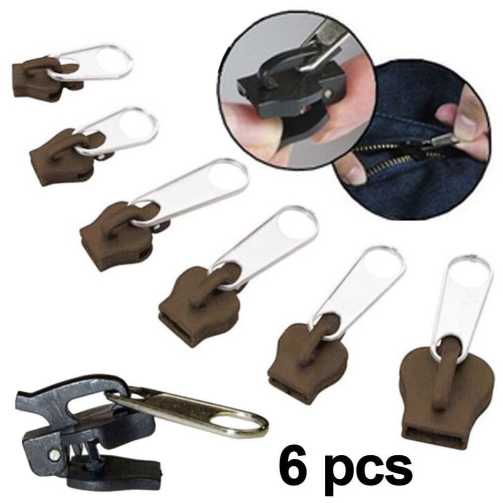 6Pcs Zip Slider Instant Repair Kit Replacement Zipper Pull Kit for Bags