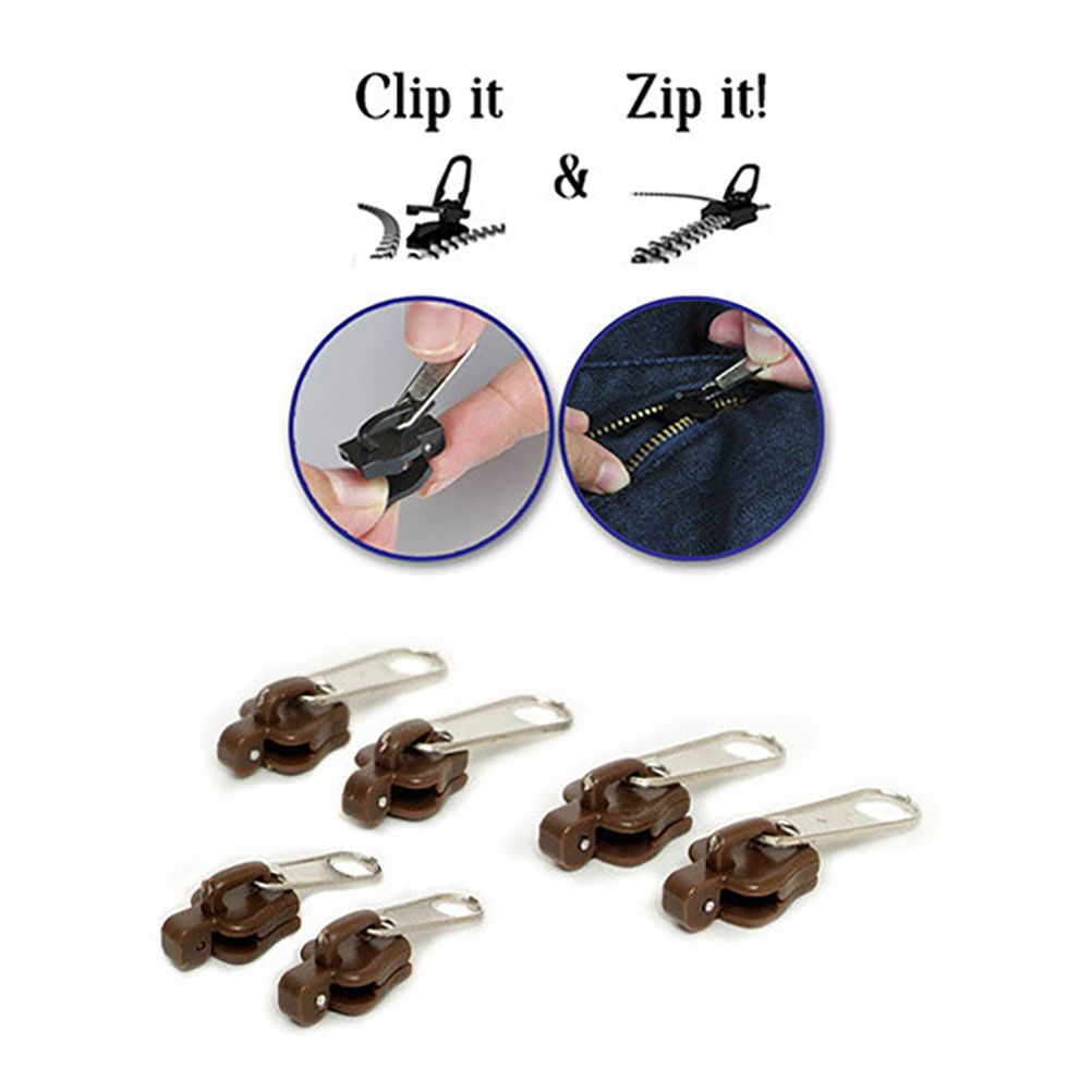 6Pcs Zip Slider Instant Repair Kit Replacement Zipper Pull Kit for Bags view 3