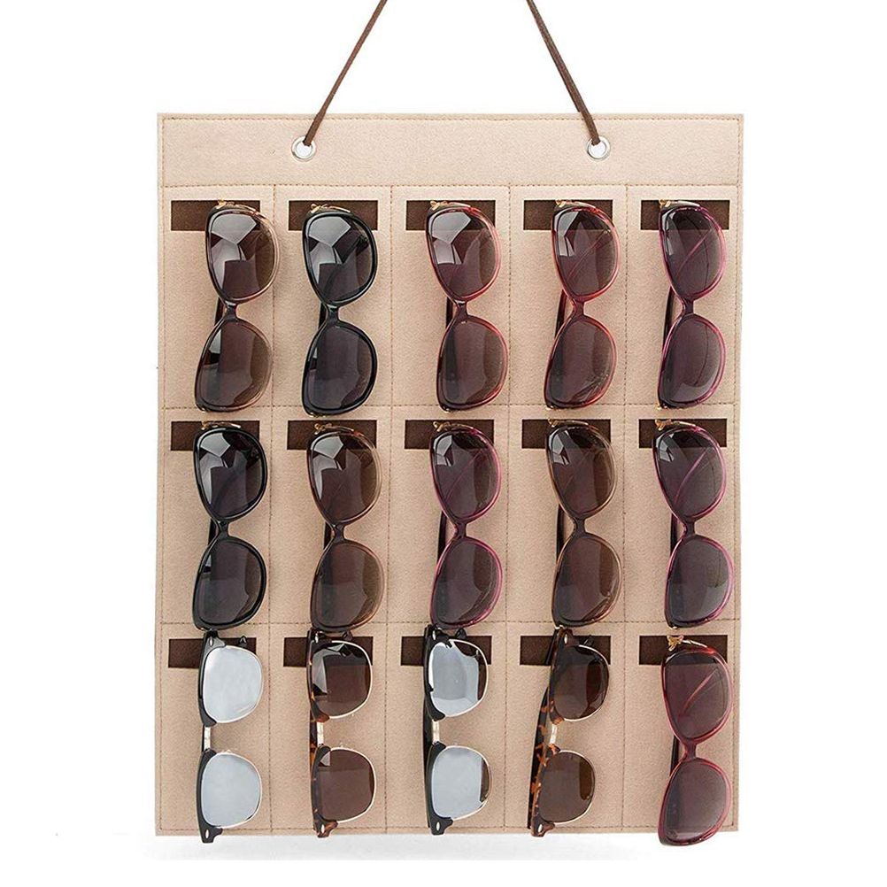 Hanging Sunglasses Organizer Wall Mounted 15 Slots Glasses Storage Organizer view 4