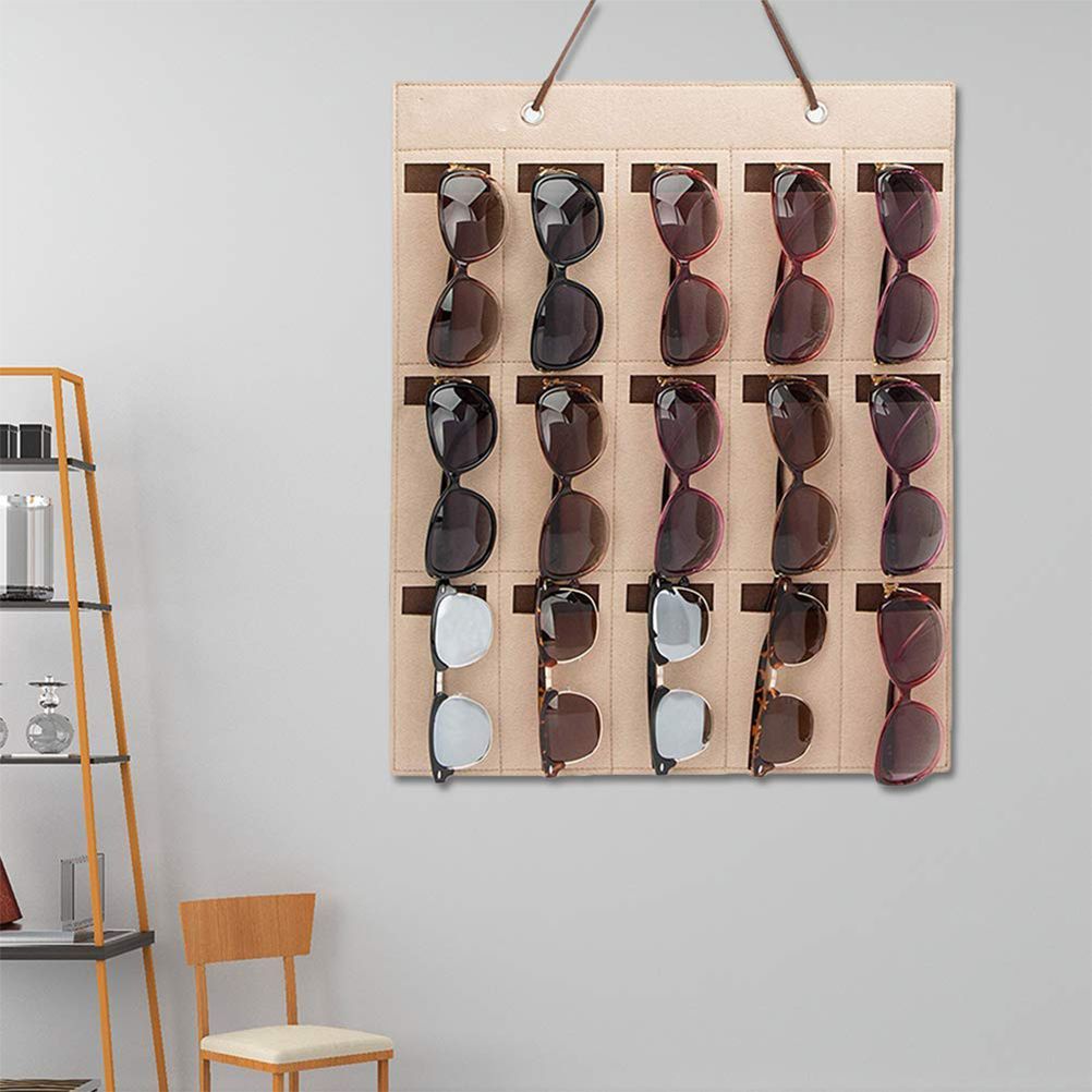 Hanging Sunglasses Organizer Wall Mounted 15 Slots Glasses Storage Organizer view 5