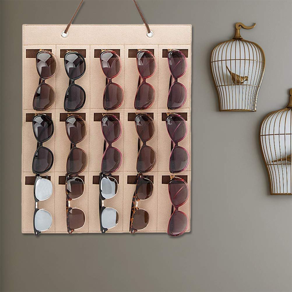 Hanging Sunglasses Organizer Wall Mounted 15 Slots Glasses Storage Organizer view 7