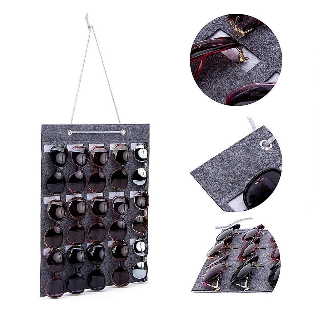 Hanging Sunglasses Organizer Wall Mounted 15 Slots Glasses Storage Organizer
