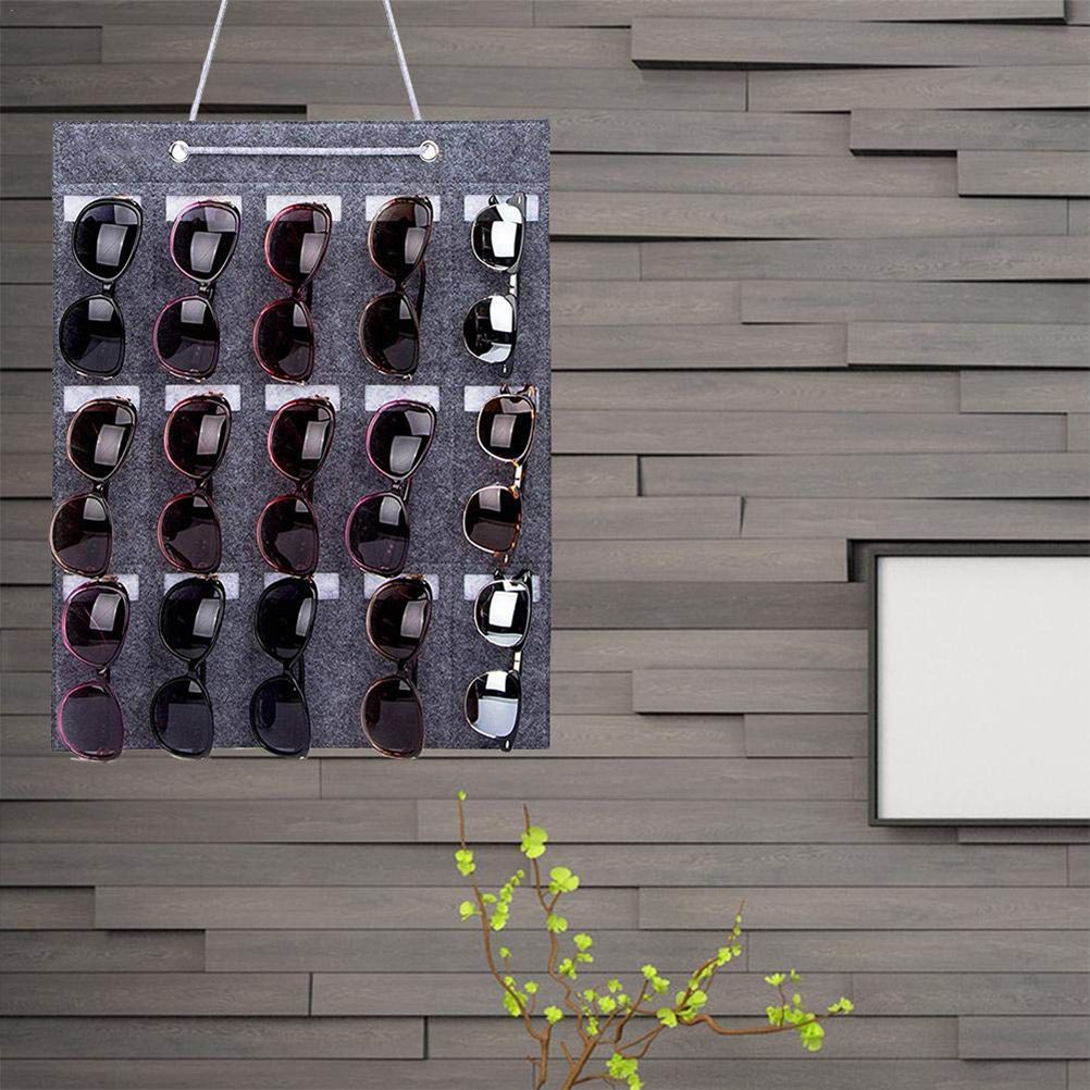 Hanging Sunglasses Organizer Wall Mounted 15 Slots Glasses Storage Organizer view 3
