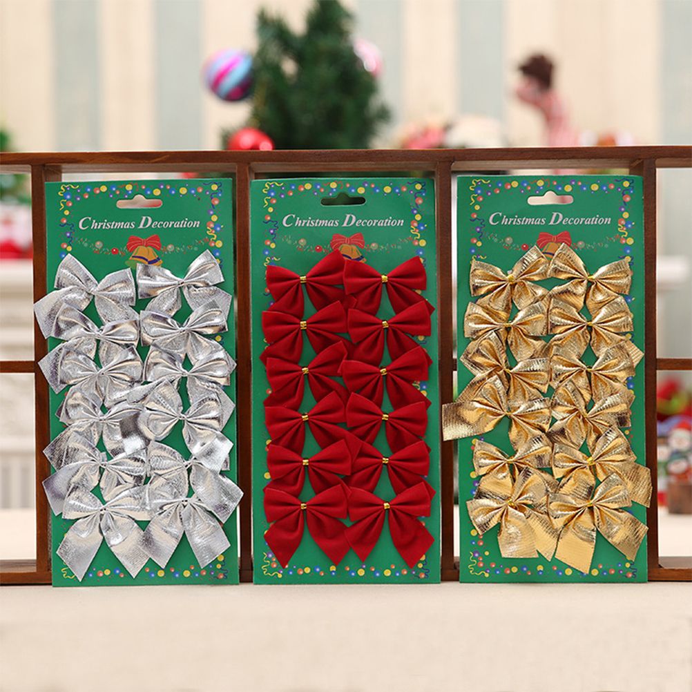 36Pcs/Set Christmas Bows Mini Decorative Bows Ribbon Bows Decoration view 4