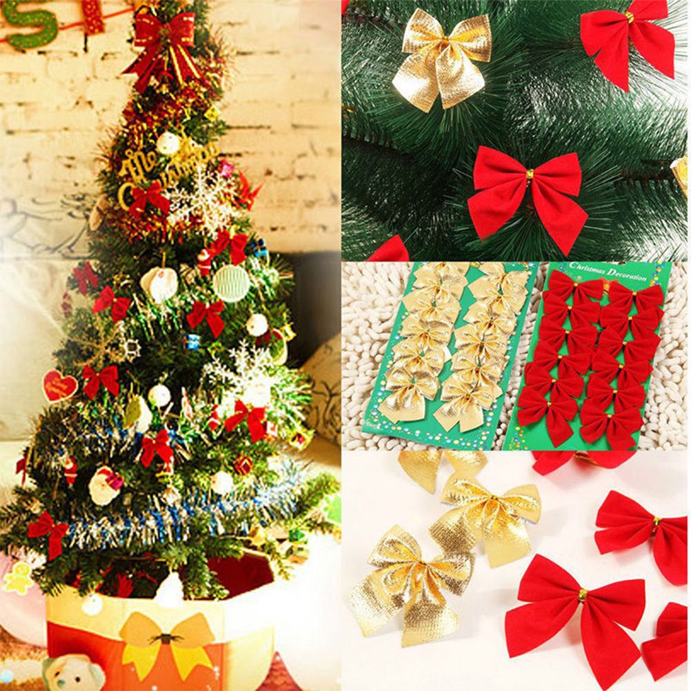36Pcs/Set Christmas Bows Mini Decorative Bows Ribbon Bows Decoration view 7