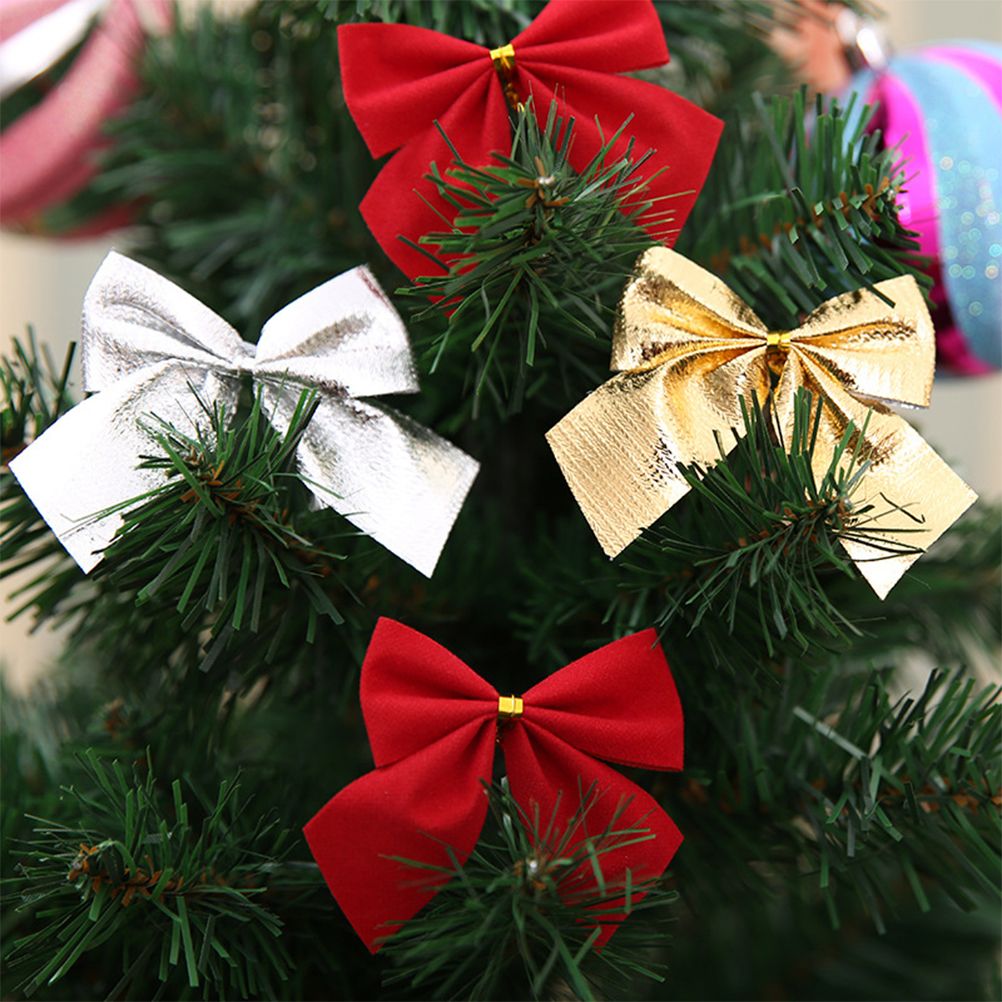 36Pcs/Set Christmas Bows Mini Decorative Bows Ribbon Bows Decoration view 12