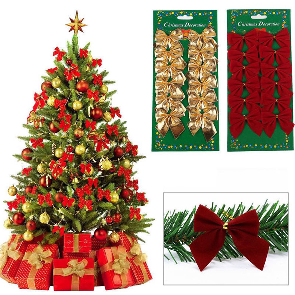 36Pcs/Set Christmas Bows Mini Decorative Bows Ribbon Bows Decoration view 14