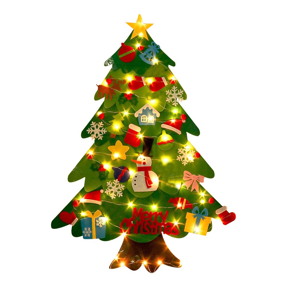 Felt Christmas Tree DIY Soft Christmas Tree with Ornaments and String Light view 8