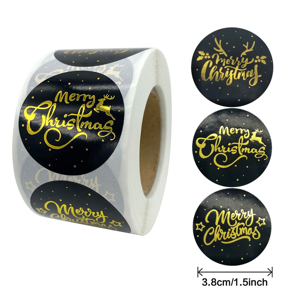 500Pcs/Roll 3.8cm Christmas Stickers Round Envelope Gift Cards Package Labels view 4
