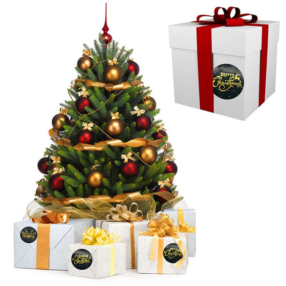 500Pcs/Roll 3.8cm Christmas Stickers Round Envelope Gift Cards Package Labels view 5