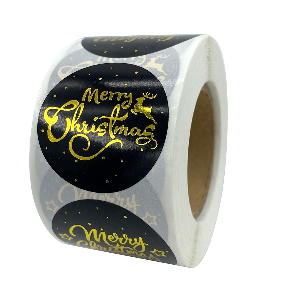500Pcs/Roll 3.8cm Christmas Stickers Round Envelope Gift Cards Package Labels view 6