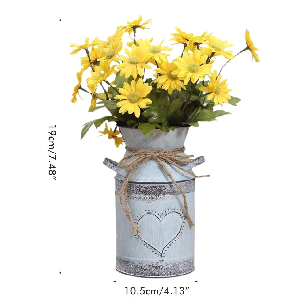 Vintage Flower Pot Iron Flower Pot Rustic Flower Bucket Metal Bucket view 2