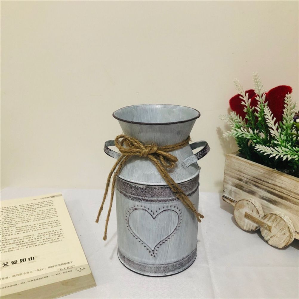 Vintage Flower Pot Iron Flower Pot Rustic Flower Bucket Metal Bucket view 4