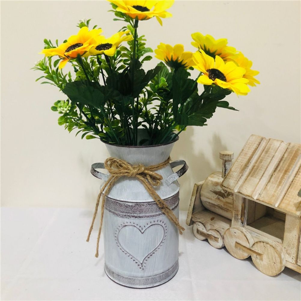 Vintage Flower Pot Iron Flower Pot Rustic Flower Bucket Metal Bucket view 5