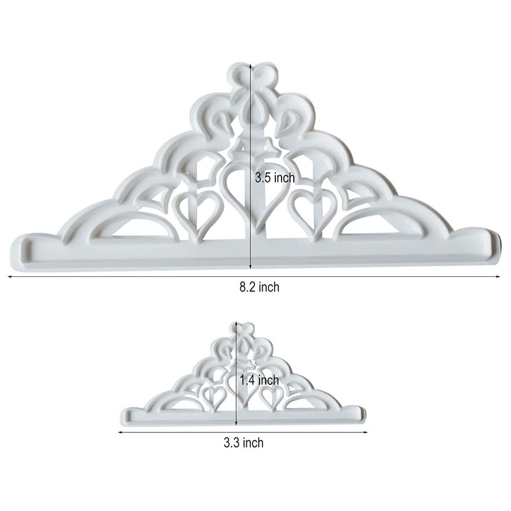 2PCS Crown Biscuit Cutter Set Crown Shape Cupcake Decorating Gumpaste Mould view 2