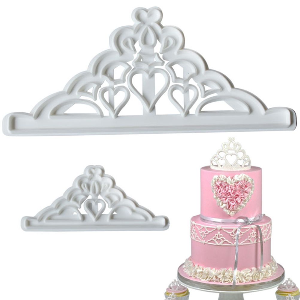 2PCS Crown Biscuit Cutter Set Crown Shape Cupcake Decorating Gumpaste Mould view 5