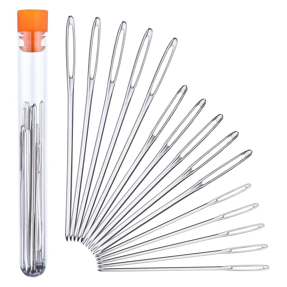 Large Eye Blunt Needles Steel Yarn Knitting Sewing Needles for Leather