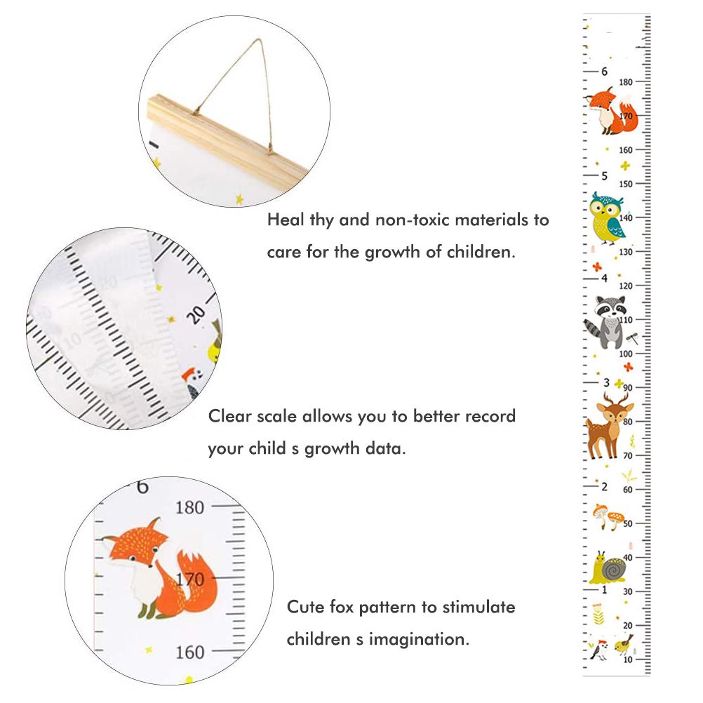 Baby Growth Height Chart Wall Ruler Stickers Decals for Kids Boys Wall Ruler view 3