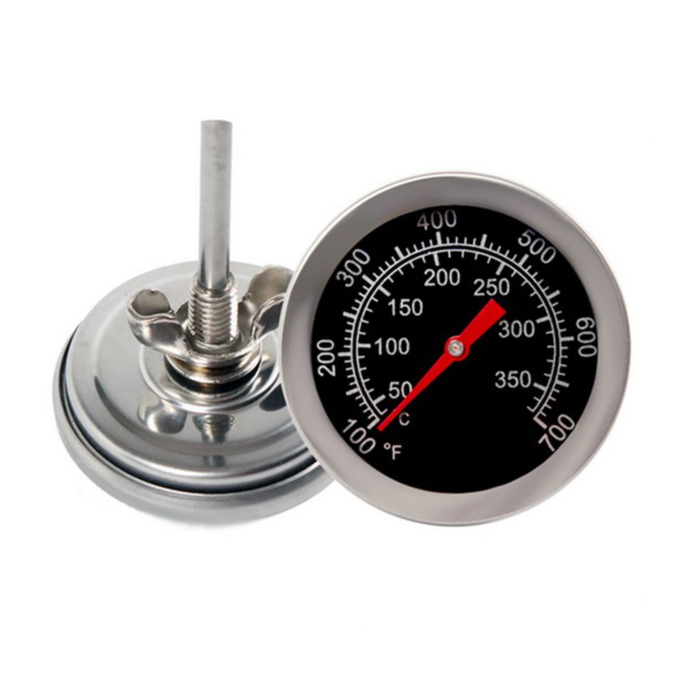 Stainless Steel Barbecue Grill Meat Thermometer Dial Temperature Pressure