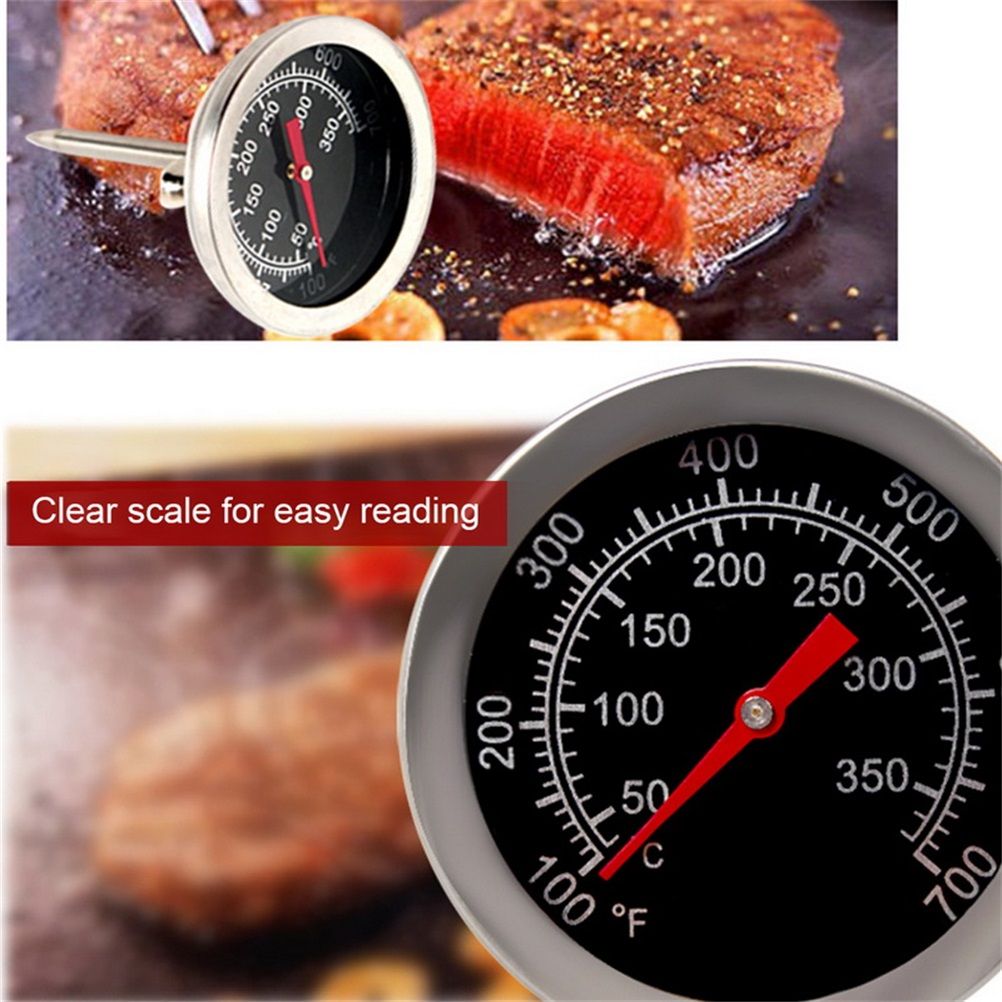 Stainless Steel Barbecue Grill Meat Thermometer Dial Temperature Pressure view 4