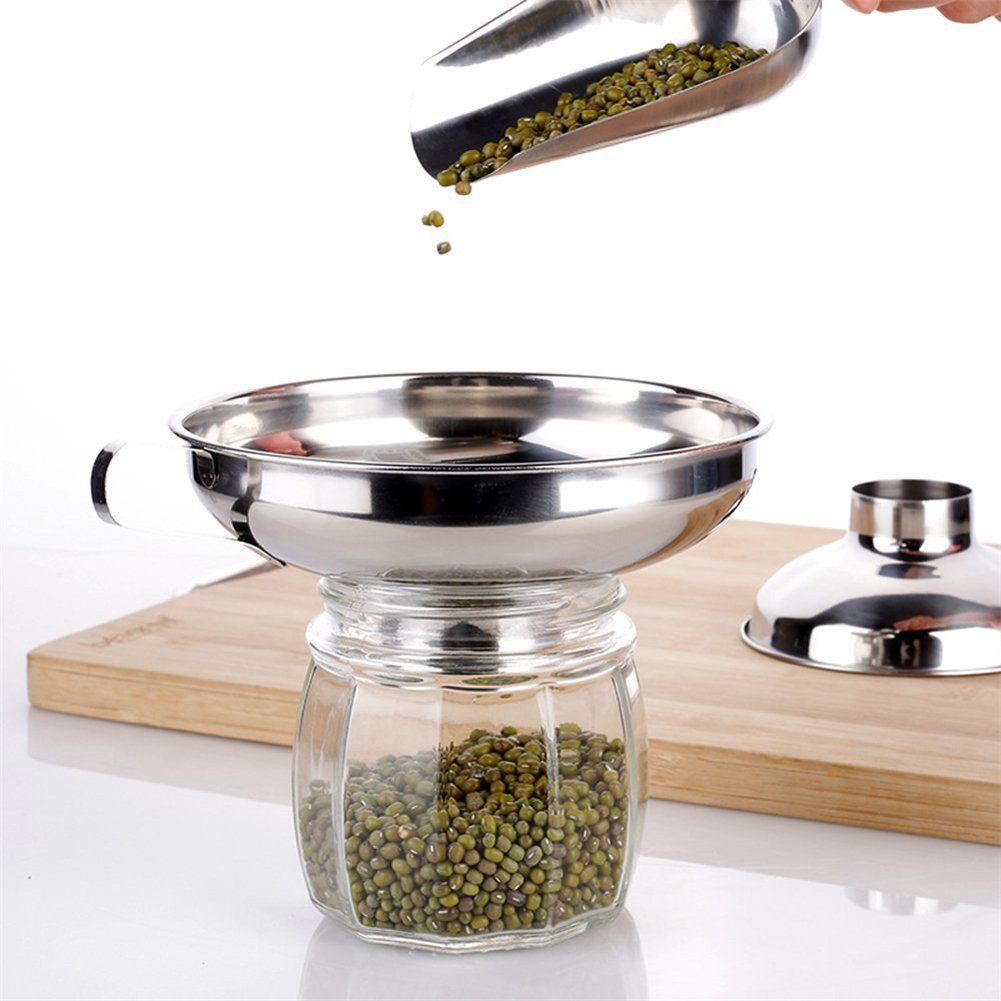 Stainless Steel Wide Mouth Canning Funnel Kitchen Cooking Tools Gadgets Funnel view 7