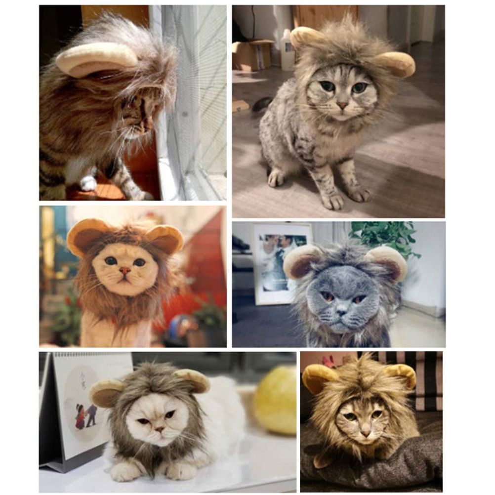 Mane Wig for Cat Pet Adjustable Washable Comfortable Hair Cat Clothes for view 8