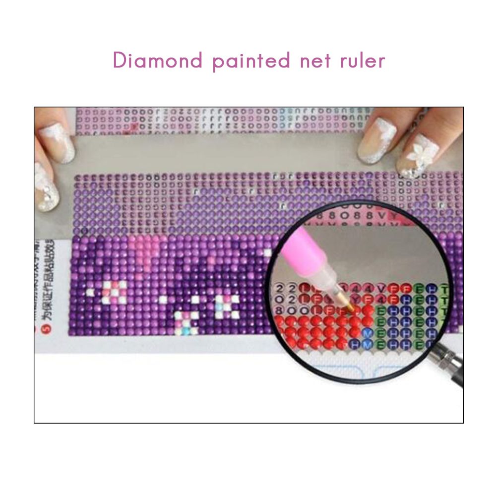 Rhinestone Painting Drawing Ruler Dot Drill Rhinestone Embroidery Mesh Ruler view 2