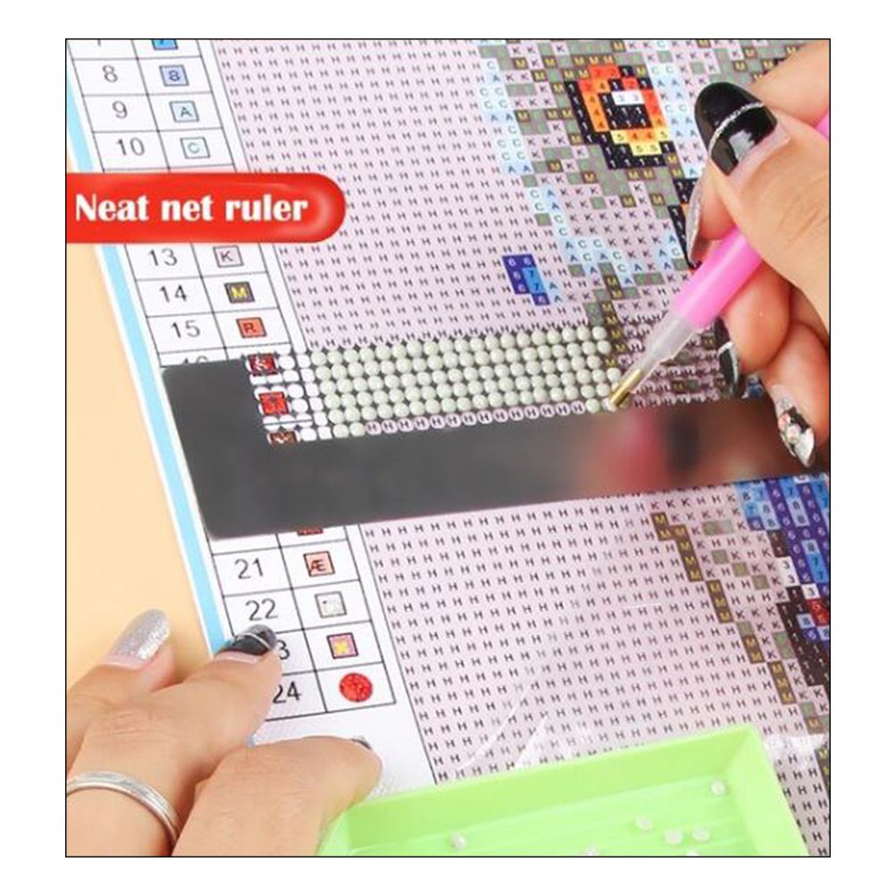 Rhinestone Painting Drawing Ruler Dot Drill Rhinestone Embroidery Mesh Ruler view 4