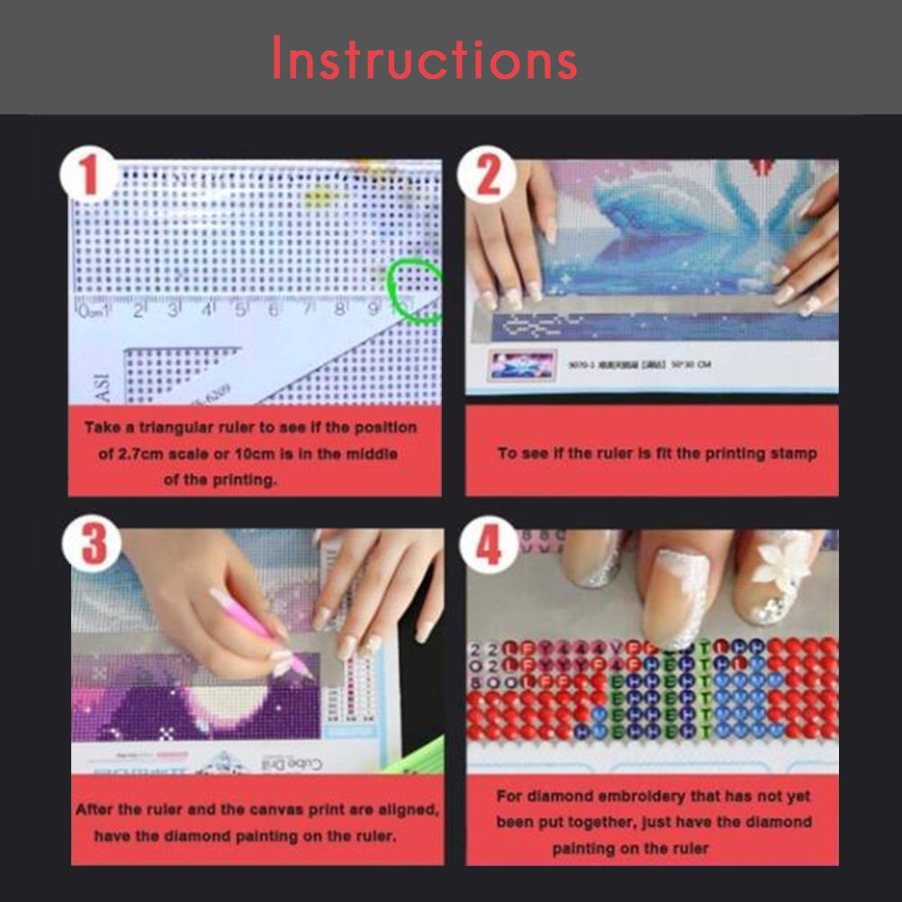 Rhinestone Painting Drawing Ruler Dot Drill Rhinestone Embroidery Mesh Ruler view 6