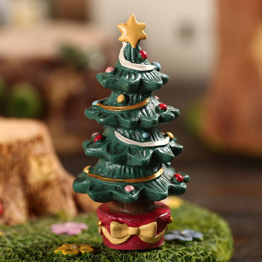 Fish Tank Aquarium Ornament Resin Christmas Tree Gift Box Ornament Christmas view 6
