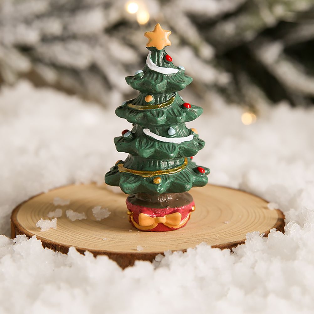 Fish Tank Aquarium Ornament Resin Christmas Tree Gift Box Ornament Christmas view 7