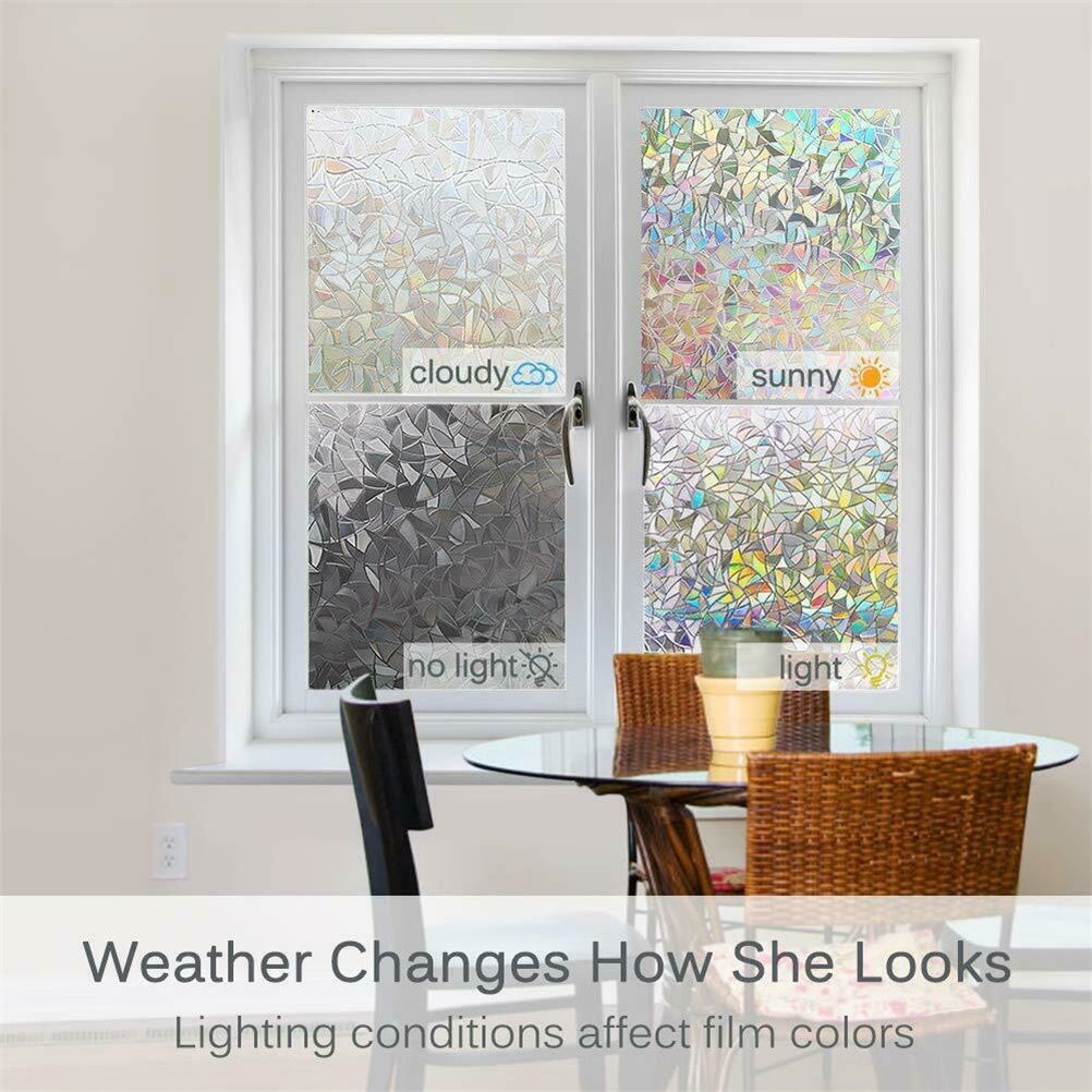 3D Static Decorative Window Glass Film Static Cling Window Foil Anti UV view 5