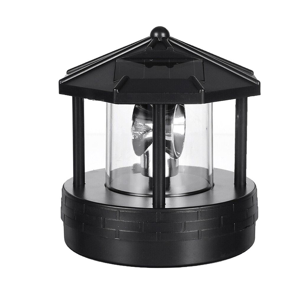 Solar Powered Lighthouse Rotating Outdoor Waterproof LED Solar Light Beacon