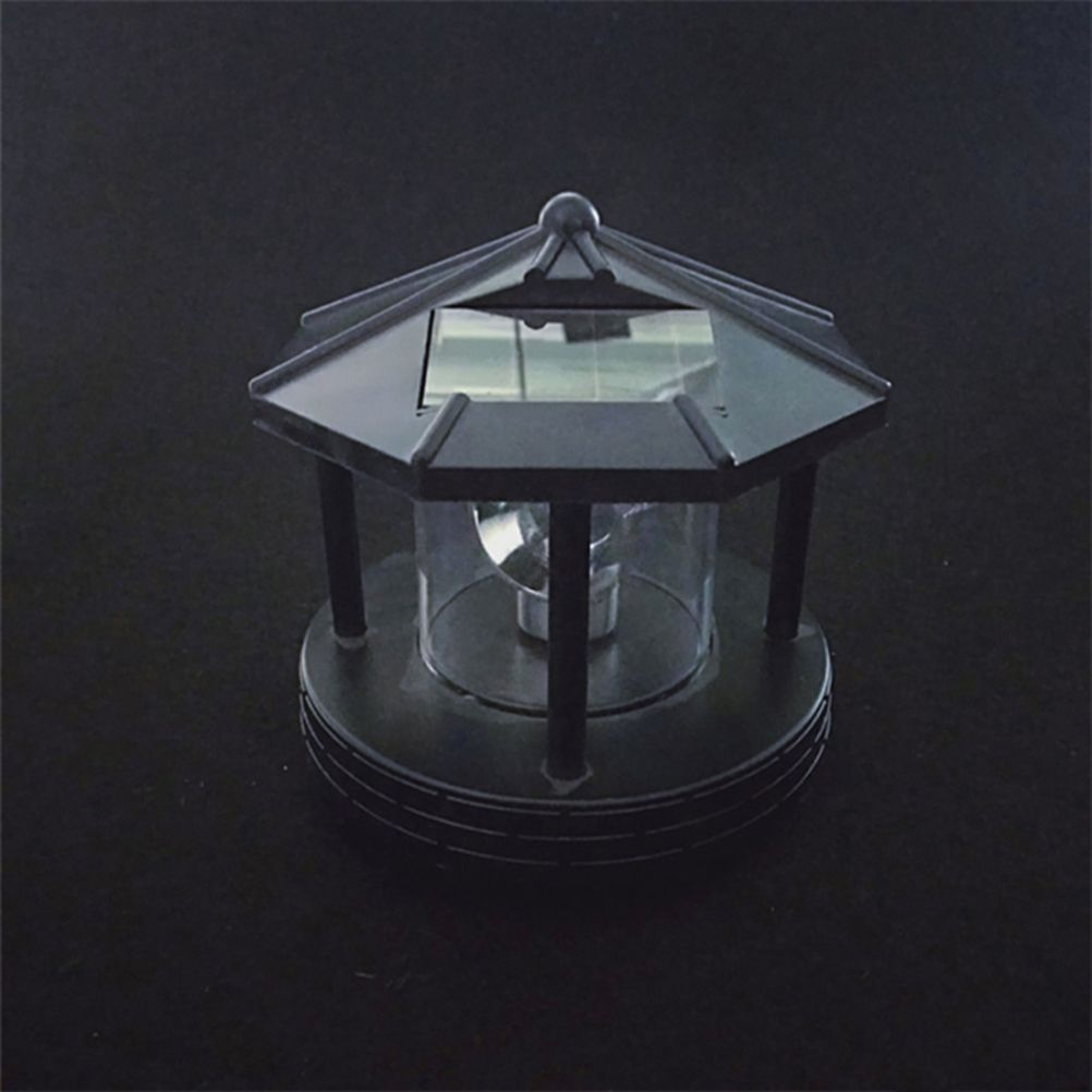 Solar Powered Lighthouse Rotating Outdoor Waterproof LED Solar Light Beacon view 4