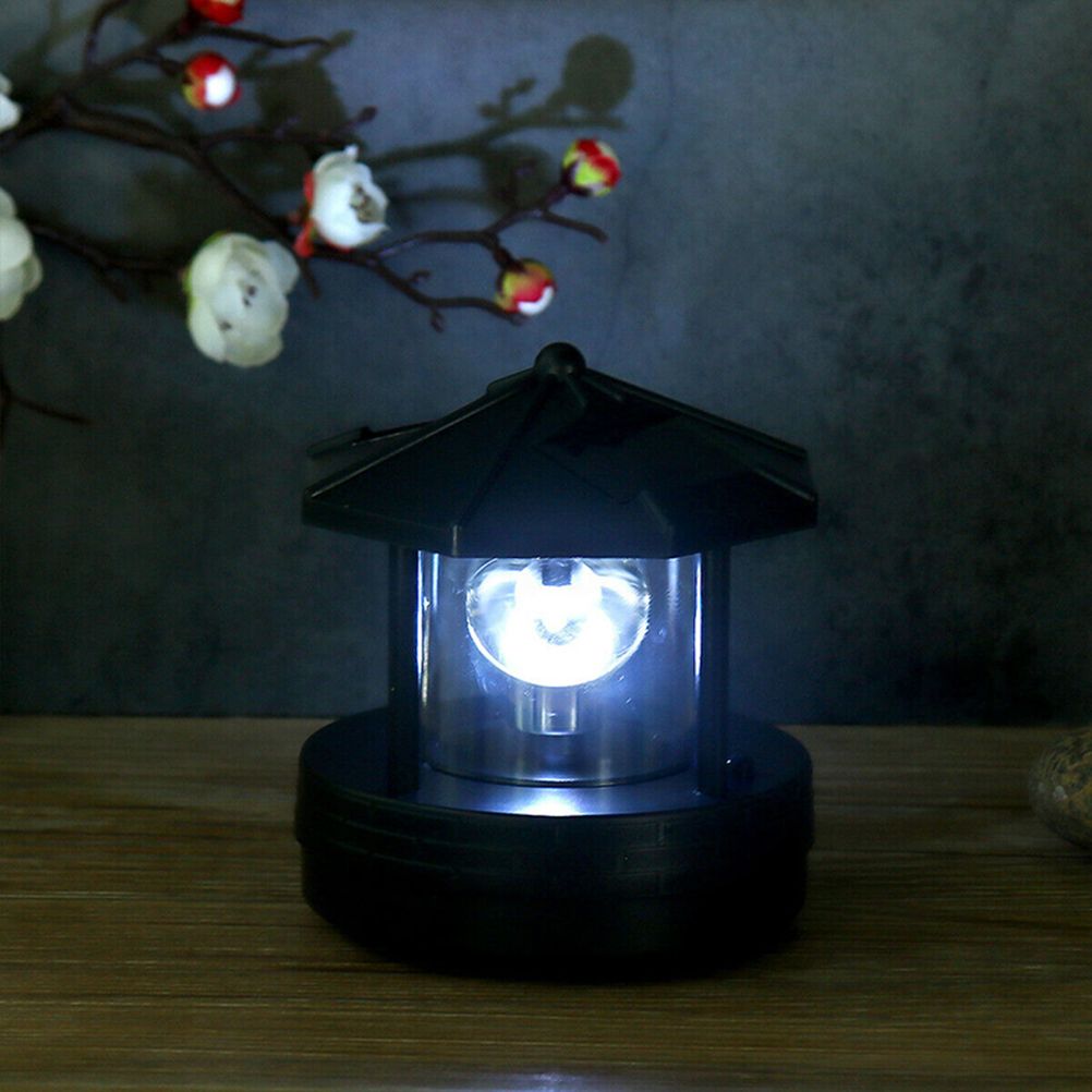 Solar Powered Lighthouse Rotating Outdoor Waterproof LED Solar Light Beacon view 5