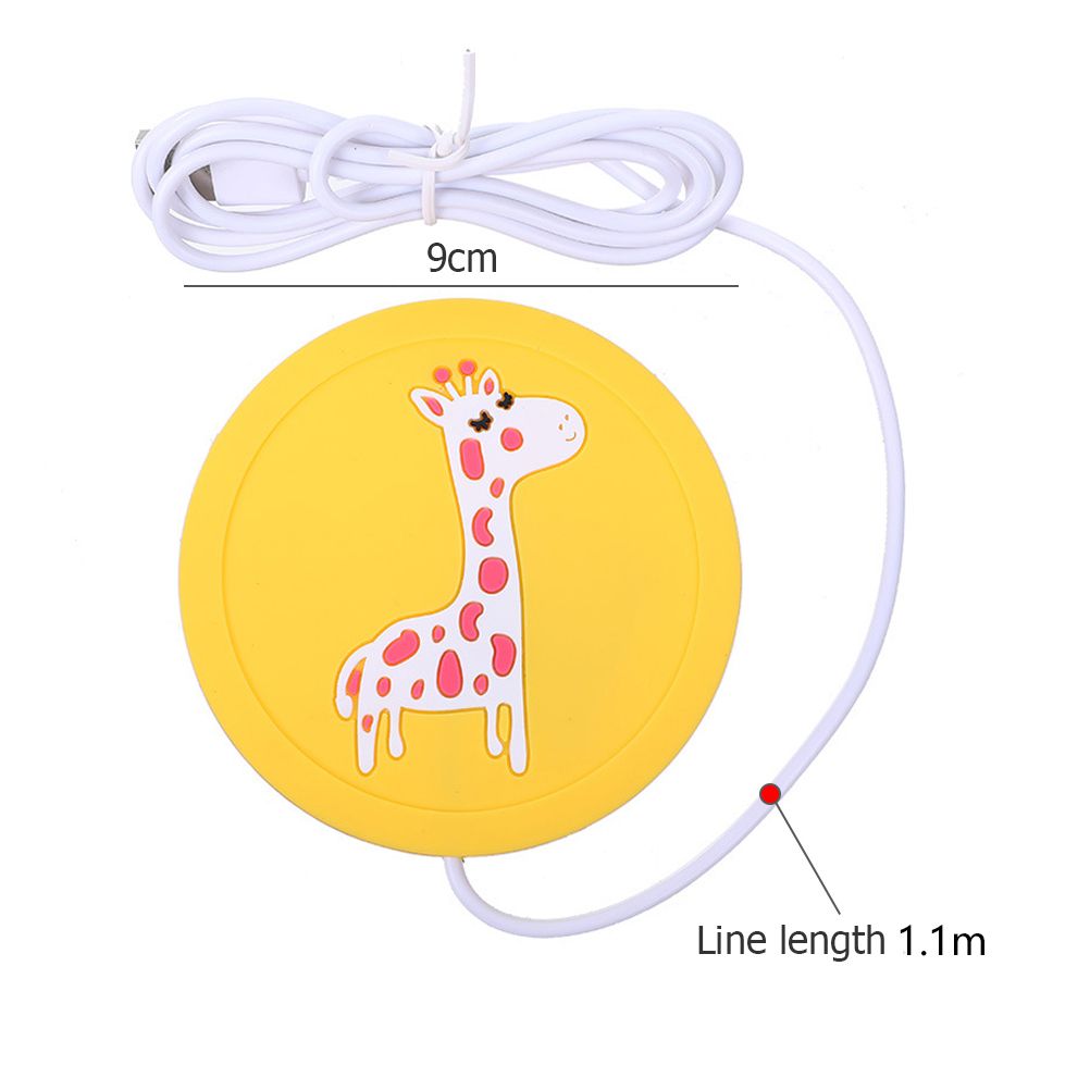 USB Heating Silicone Coaster Cute Cartoon Animal Drink Warmer Mat Nonslip Cup Pad view 3