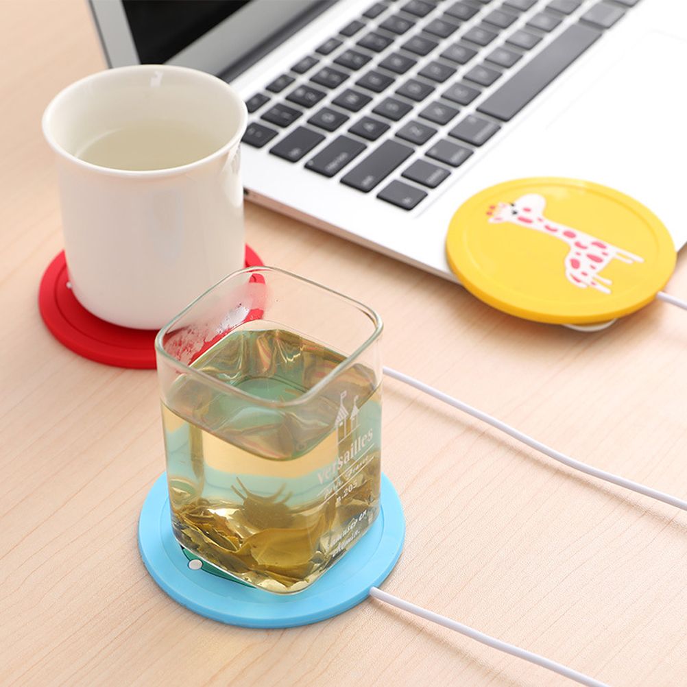 USB Heating Silicone Coaster Cute Cartoon Animal Drink Warmer Mat Nonslip Cup Pad view 4