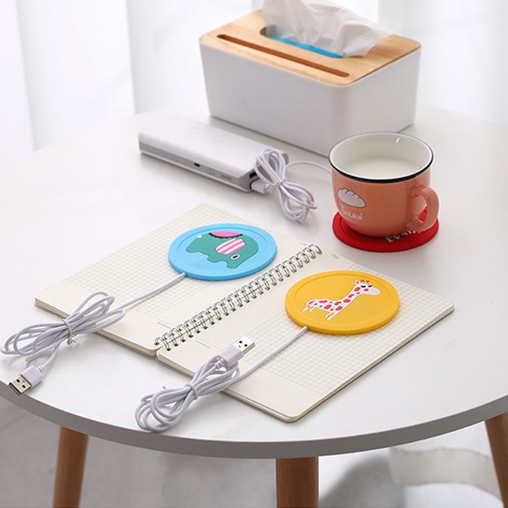 USB Heating Silicone Coaster Cute Cartoon Animal Drink Warmer Mat Nonslip Cup Pad view 8