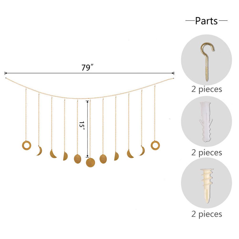 Moon Phase Garland Hanging Moon Phase Decoration Lunar Wall Ornaments view 3