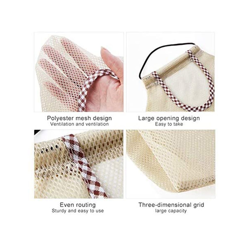 2pcs Hanging Mesh Space Saver Bags Organizer Fruit Storage for Kitchen view 5