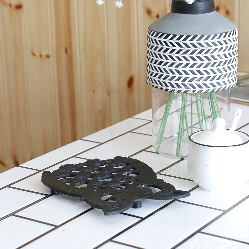 Vintage Cast Iron Decorative Trivet Mat Heavy Duty Hot Pot Holder Pads view 5