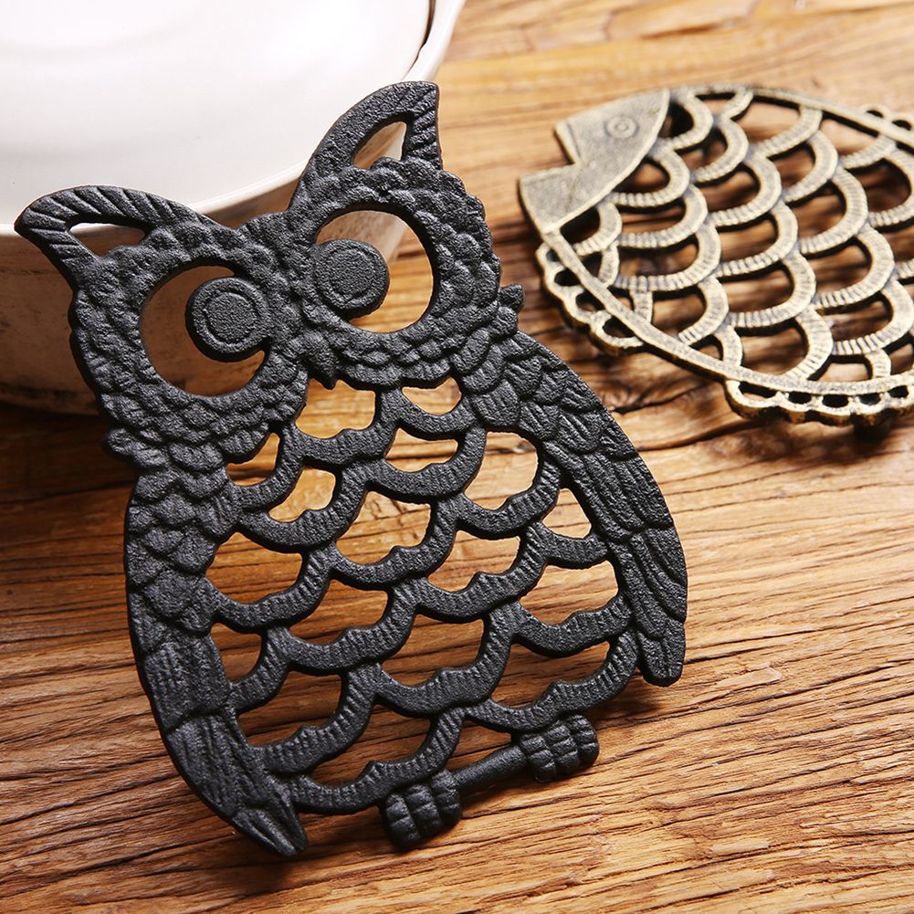 Vintage Cast Iron Decorative Trivet Mat Heavy Duty Hot Pot Holder Pads view 4