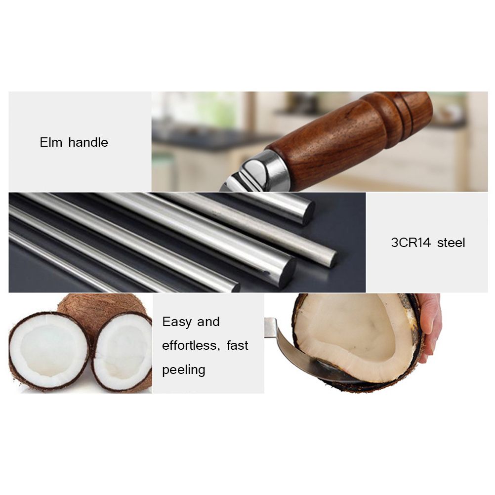 Stainless Steel Coconut Opener Knife Shell Opener Fruit Vegetable Meat view 4