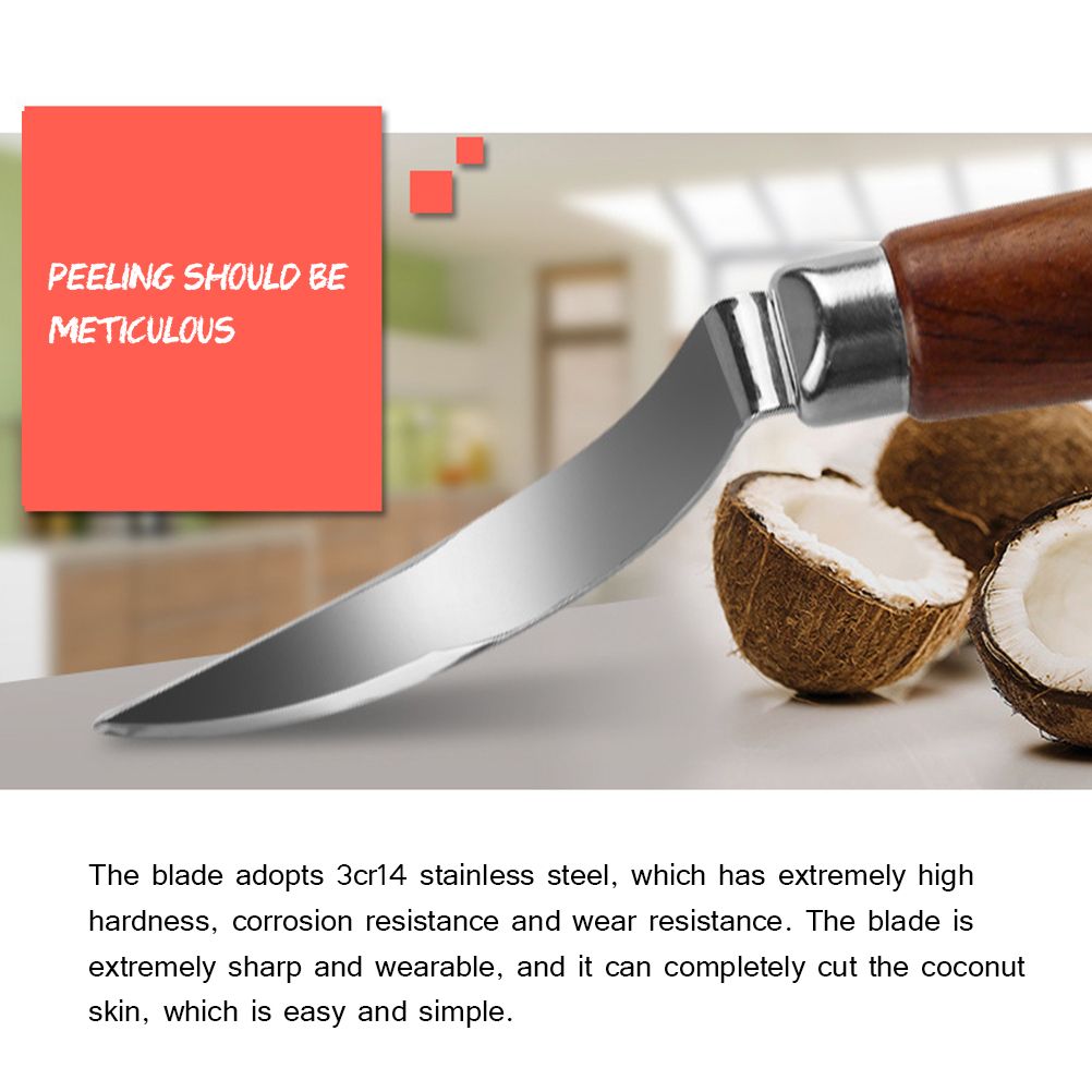 Stainless Steel Coconut Opener Knife Shell Opener Fruit Vegetable Meat view 5