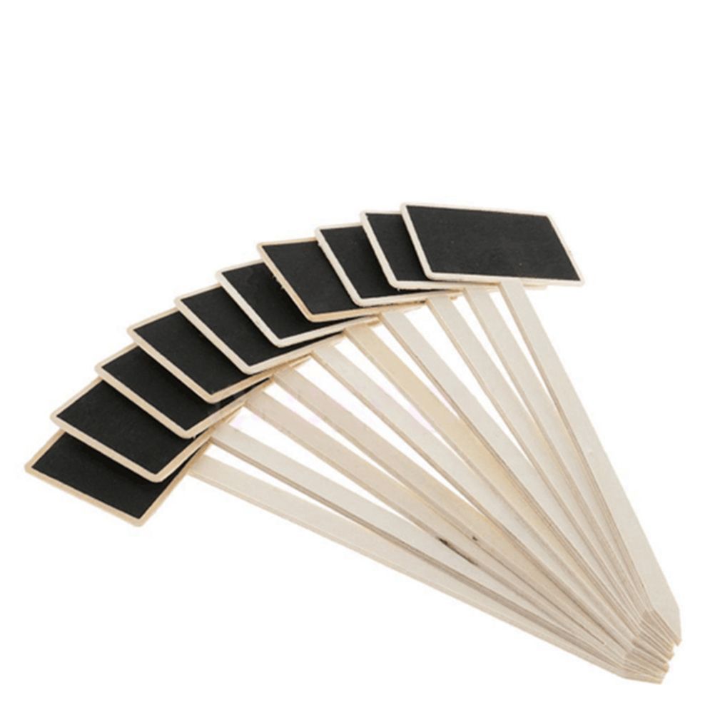 10 Pcs Mini Wooden Chalkboard Blackboard Signs Garden Flowers and Plants Tags